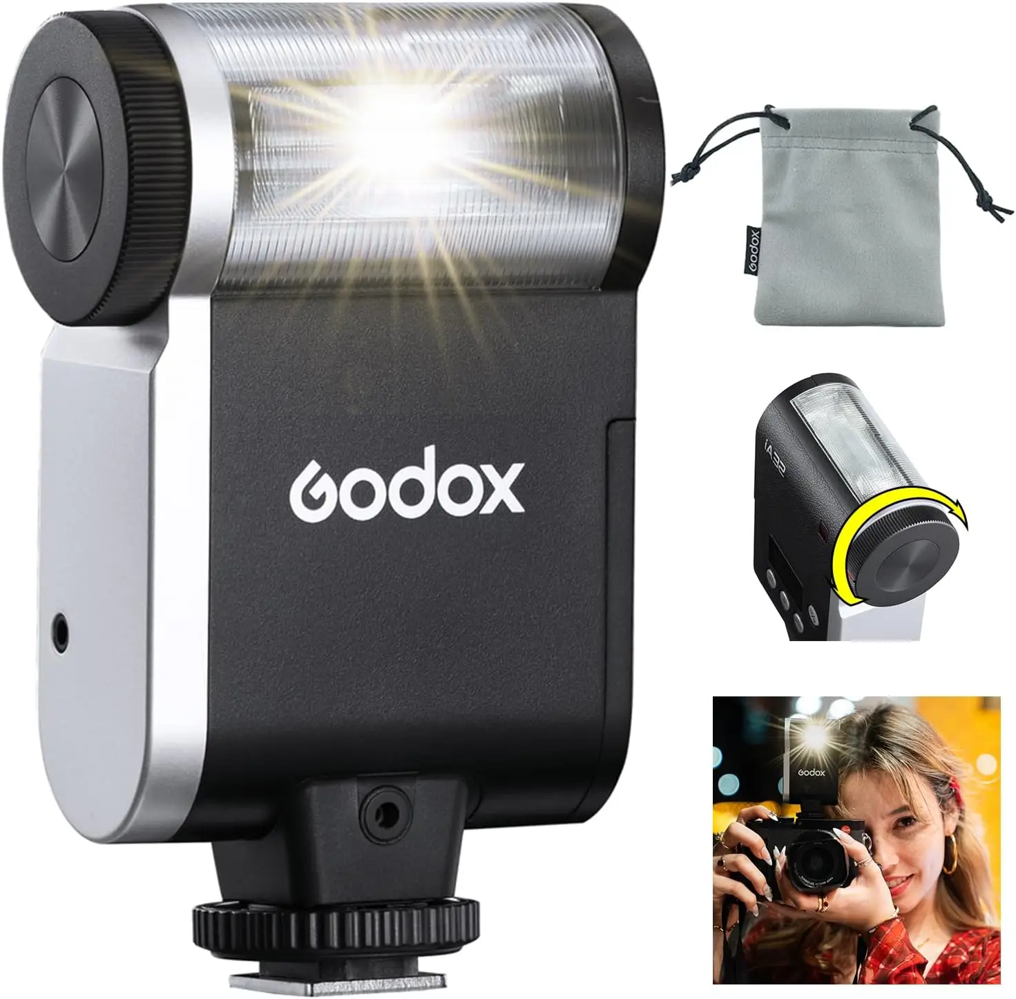 

Мини-флэш GN15,490, 7490 полномощных вспышек,-7 ° ~90 ° Регулировка наклона, 8 уровней мощности, автоматический/ручной режим, питание от батареек AA для Canon/Nikon/Sony