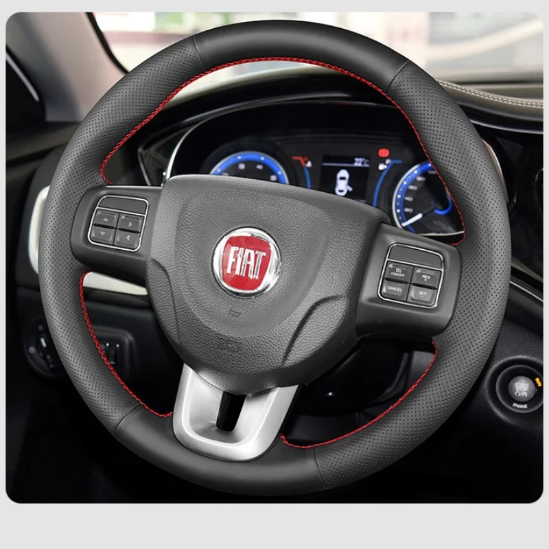 

Customized Car Steering Wheel Cover Braid Non-slip For Fiat Viaggio 2012-2014 Ottimo 2015-2017 Auto Interior Accessories