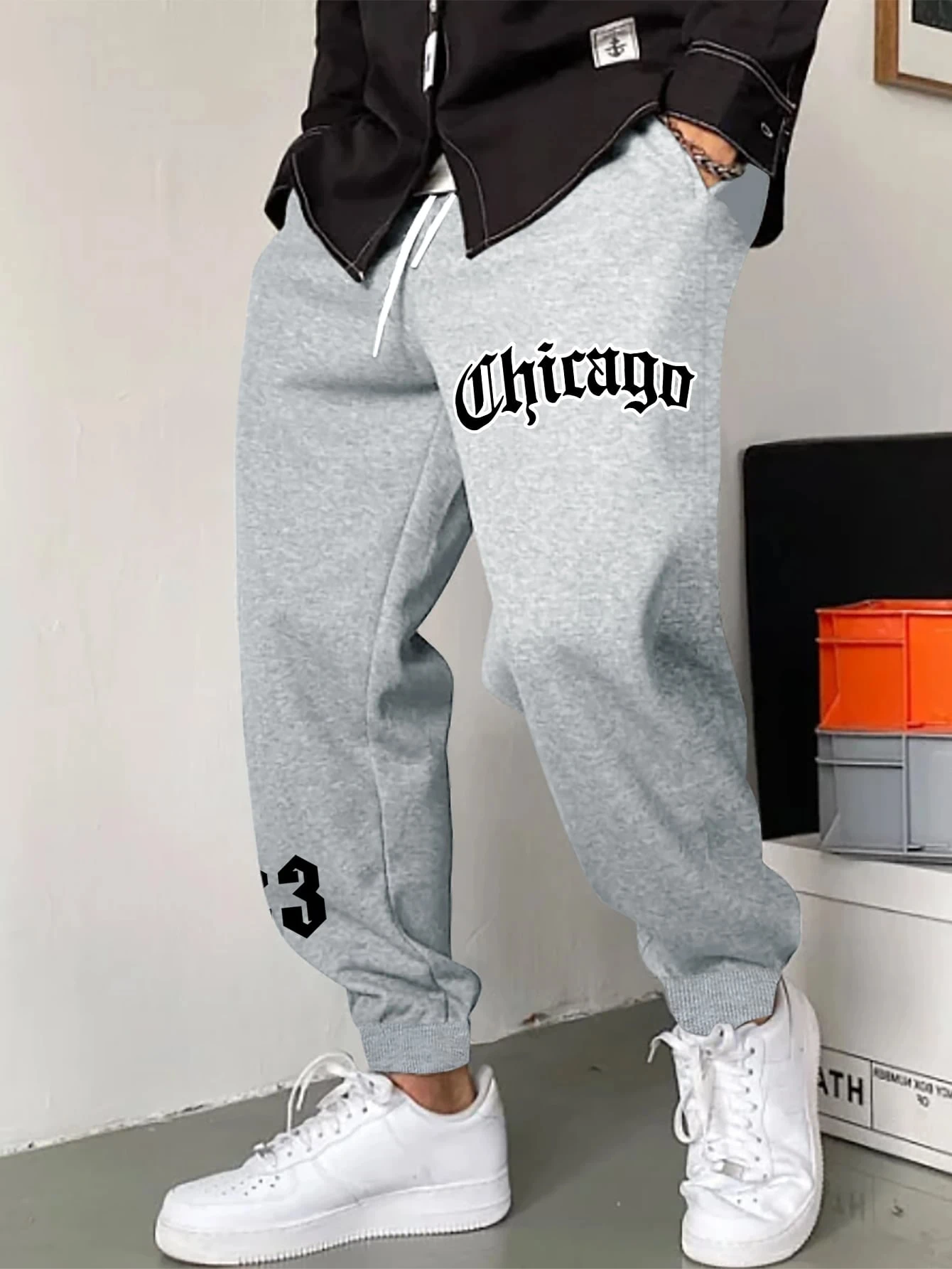 

Y2K Men's Slant Pocket Sweatpants With Letter Graphic Print Casual Drawstring Sweatpants, For Husband, Boyfriend Gifts S-3XL