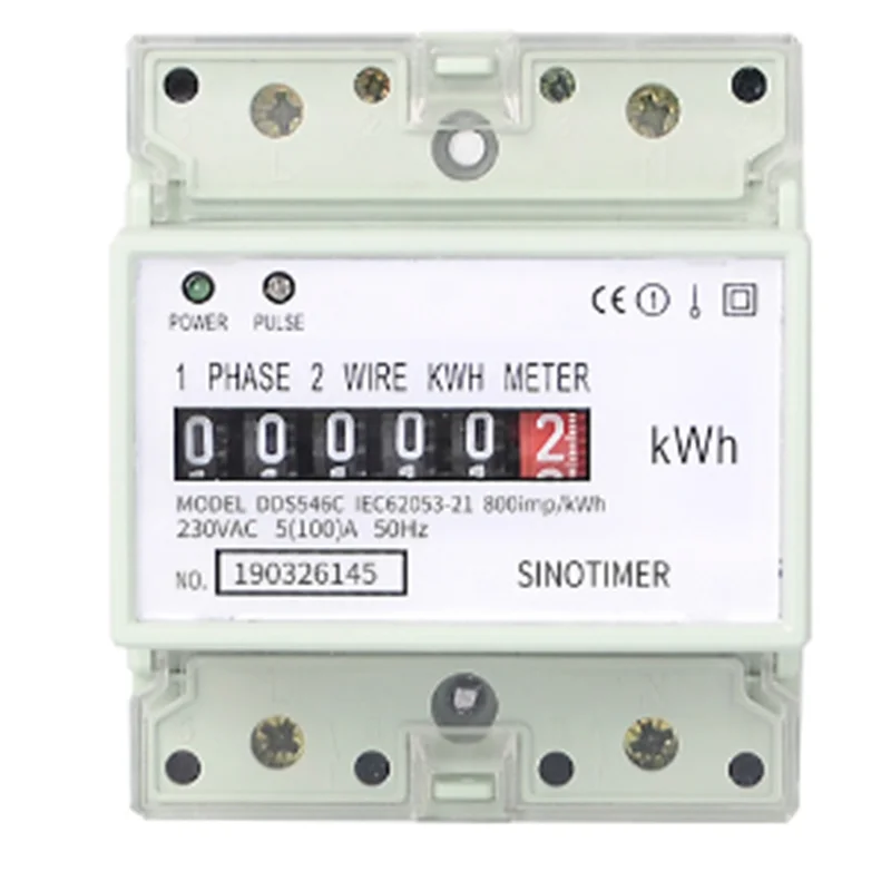 

Electric Single Phase Two Wire AC 220V 100A Energy Meter KWh Counter Consumption Analog Electricity Wattmeter(A)