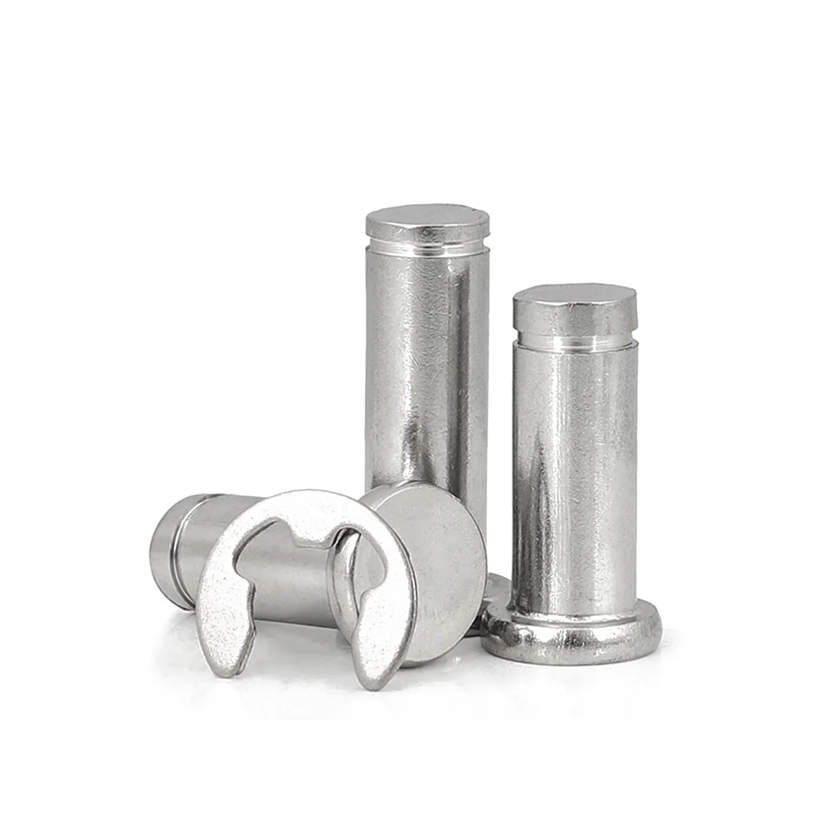 304 Stainless Steel Flat Head Shaft With Snap Ring Cylindrical Pin Positioning Pin M3M4M5M6