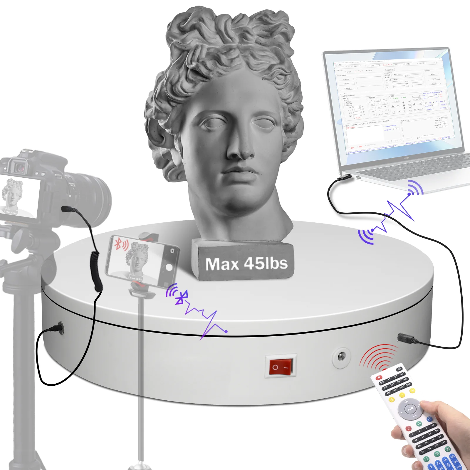 

Программируемый электрический проигрыватель MT200RUWPSL20proV3 с подключением USB/Wi-Fi, поддерживает спуску затвора смартфона/камеры