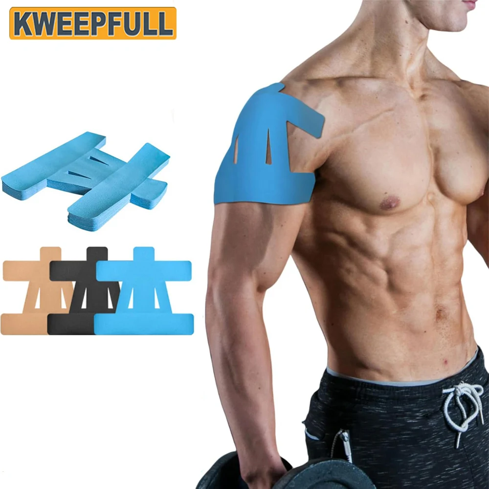 1/5/10/15 Stück verbessertes elastisches Schulter-Kinesiologie-Tape, vorgeschnittenes, atmungsaktives Sporttape zur Linderung von Schulterschmerzen und zur Muskelunterstützung