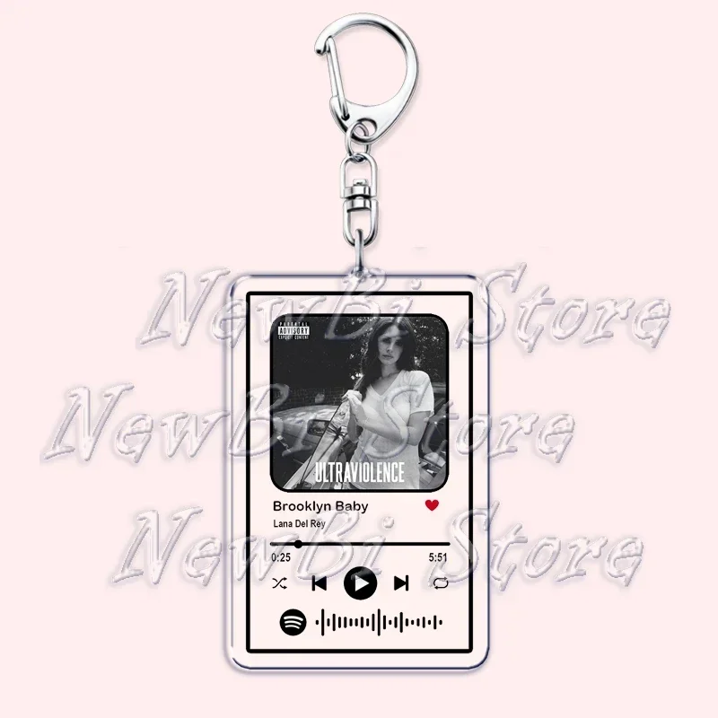 Hot Singer Lana Del Rey Keychain for Women Accessories Music Brooklyn BabyYoung and Beautiful Tough Keying Jewelry Fans Gifts