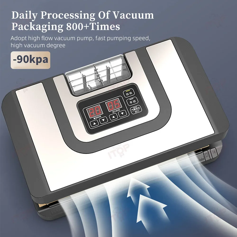 Commercial Vacuum Sealer 32cm 24-hour Continuous Work with Inflation Feature 90KPA Vacuum Packaging Machine
