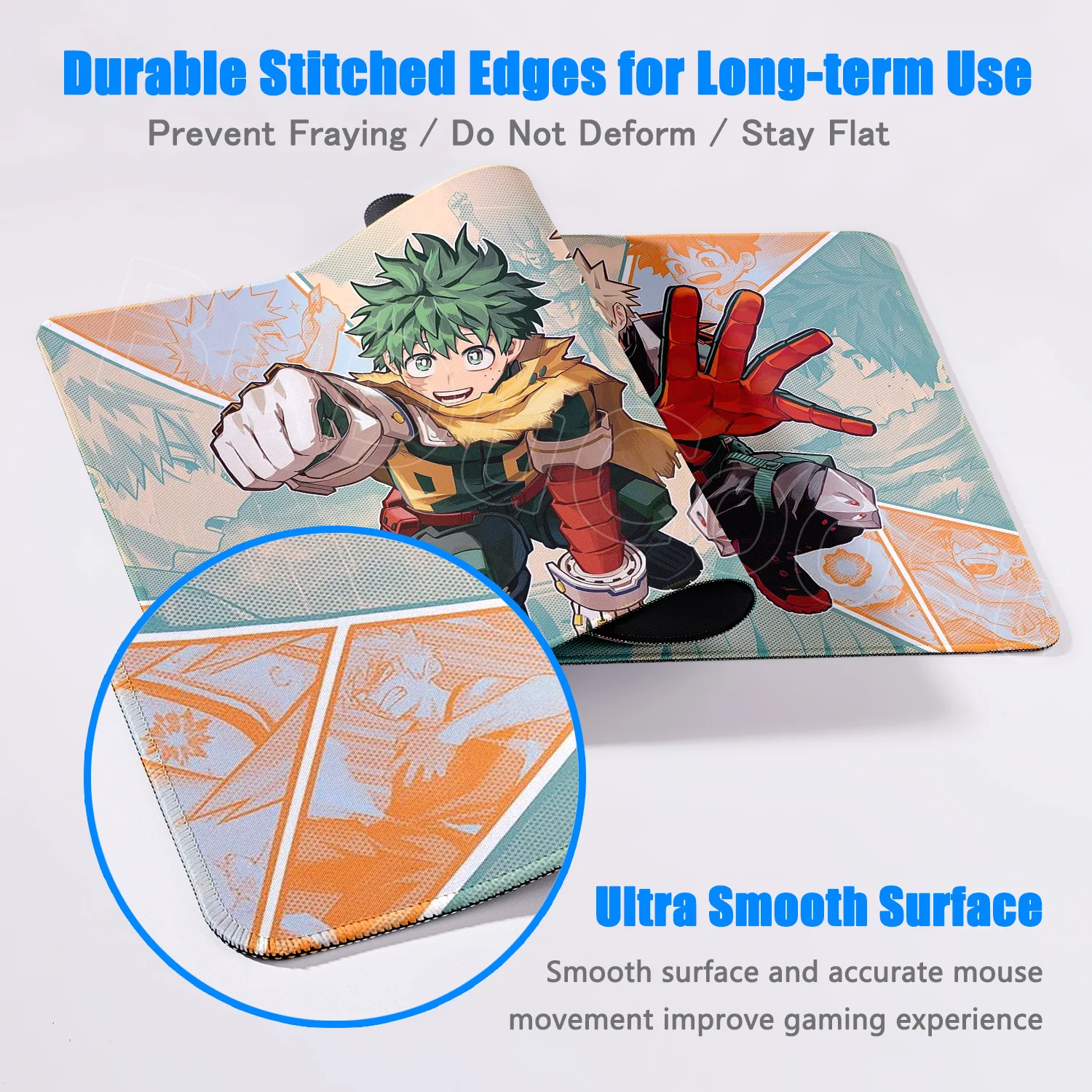 일본 애니메이션 나의 히어로 아카데미아 마우스패드 바쿠고 카츠키 대형 락 엣지 키보드 패드 게이머용 컴퓨터 책상 매트 미끄럼 방지 고무