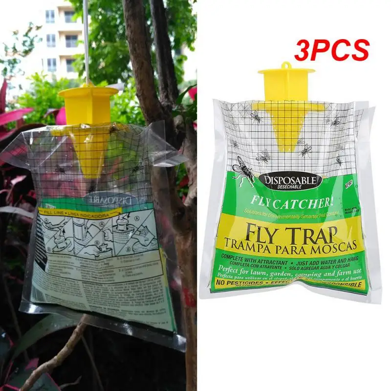 3PCS Fly Trap Bags Durable Material Effective Pest Control Innovative Highly Efficient Outdoor Garden Pest Catcher Easy To Use