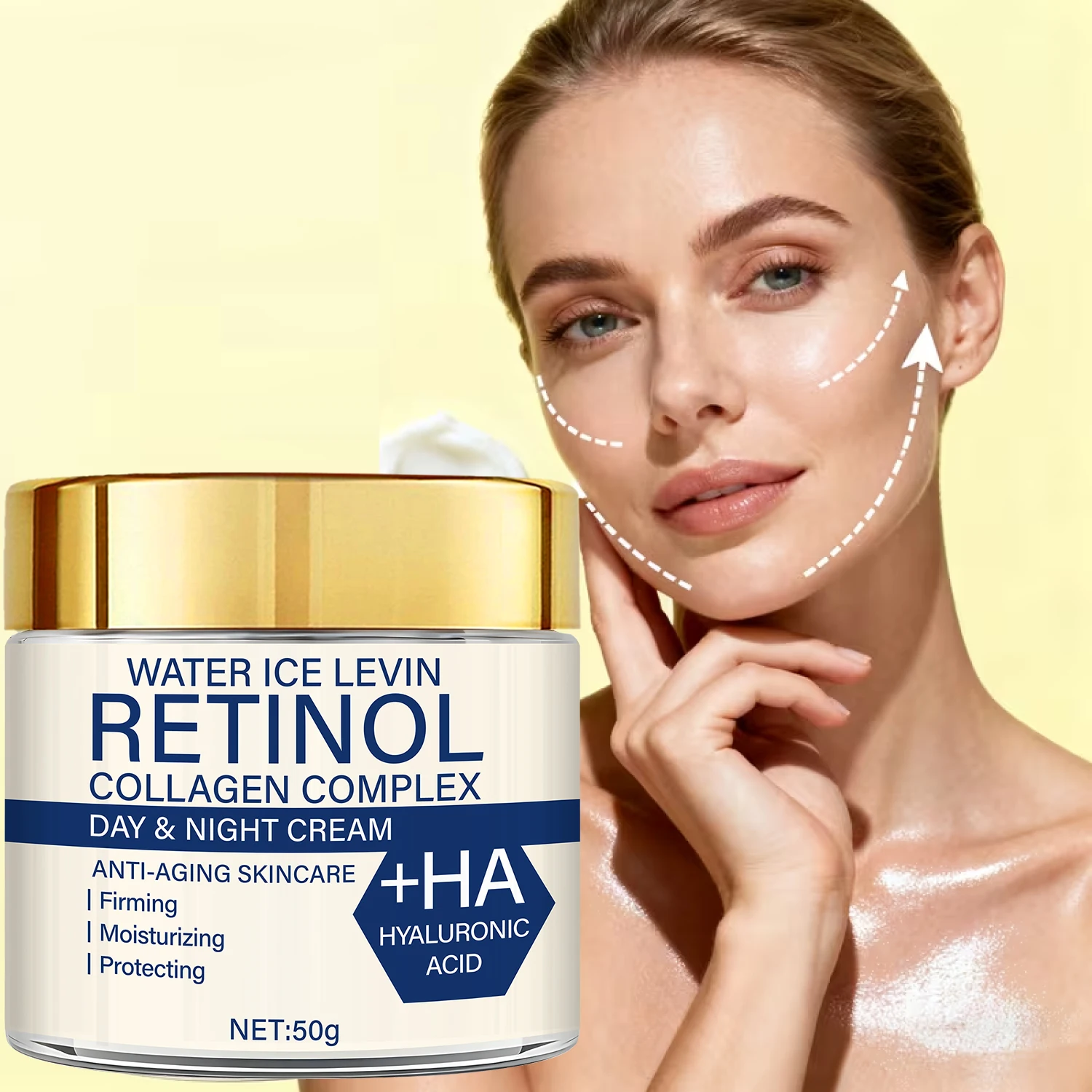 Retinol Collagen Complex Day & Night Cream: +HA, Anti-Aging, Firms/Moisturizes Skin, Daily Use for Softer, Confident Glow