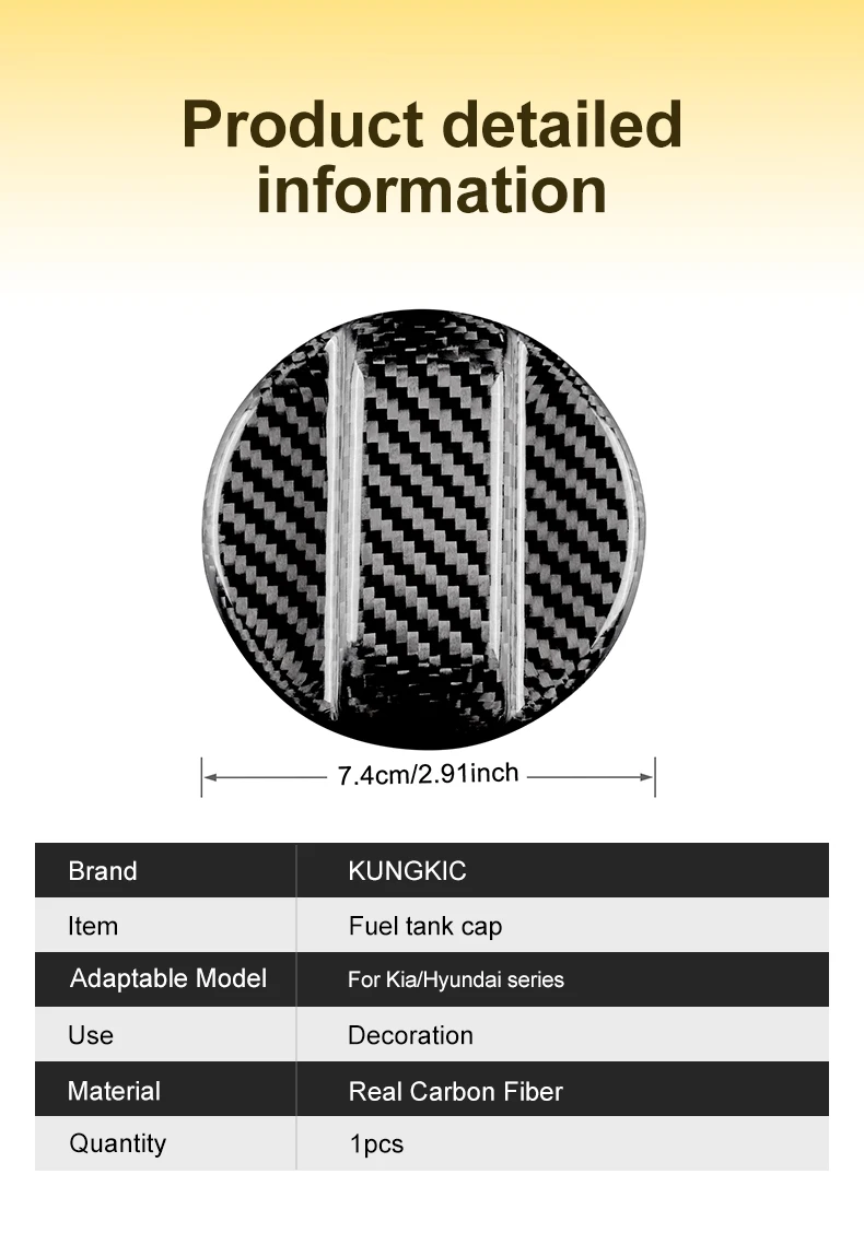 Dry Carbon Fiber Für Hyundai Elantra Sonata Santa Accent Azera Tucson KIA Sedona Sorento Soul Spectra Kraftstofftank Tankdeckel Abdeckung – Detail 8