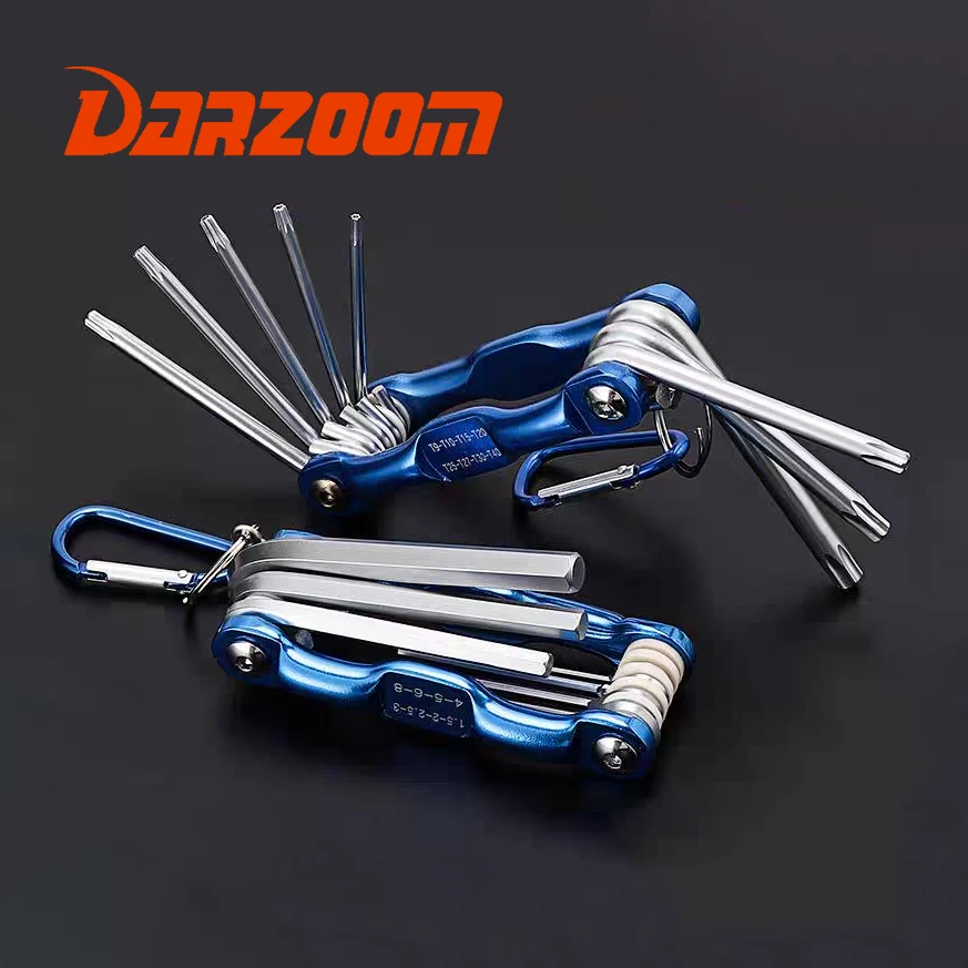 Foldable hex socket wrench tool set, plum blossom screwdriver, multi-functional portable hexagonal wrench.