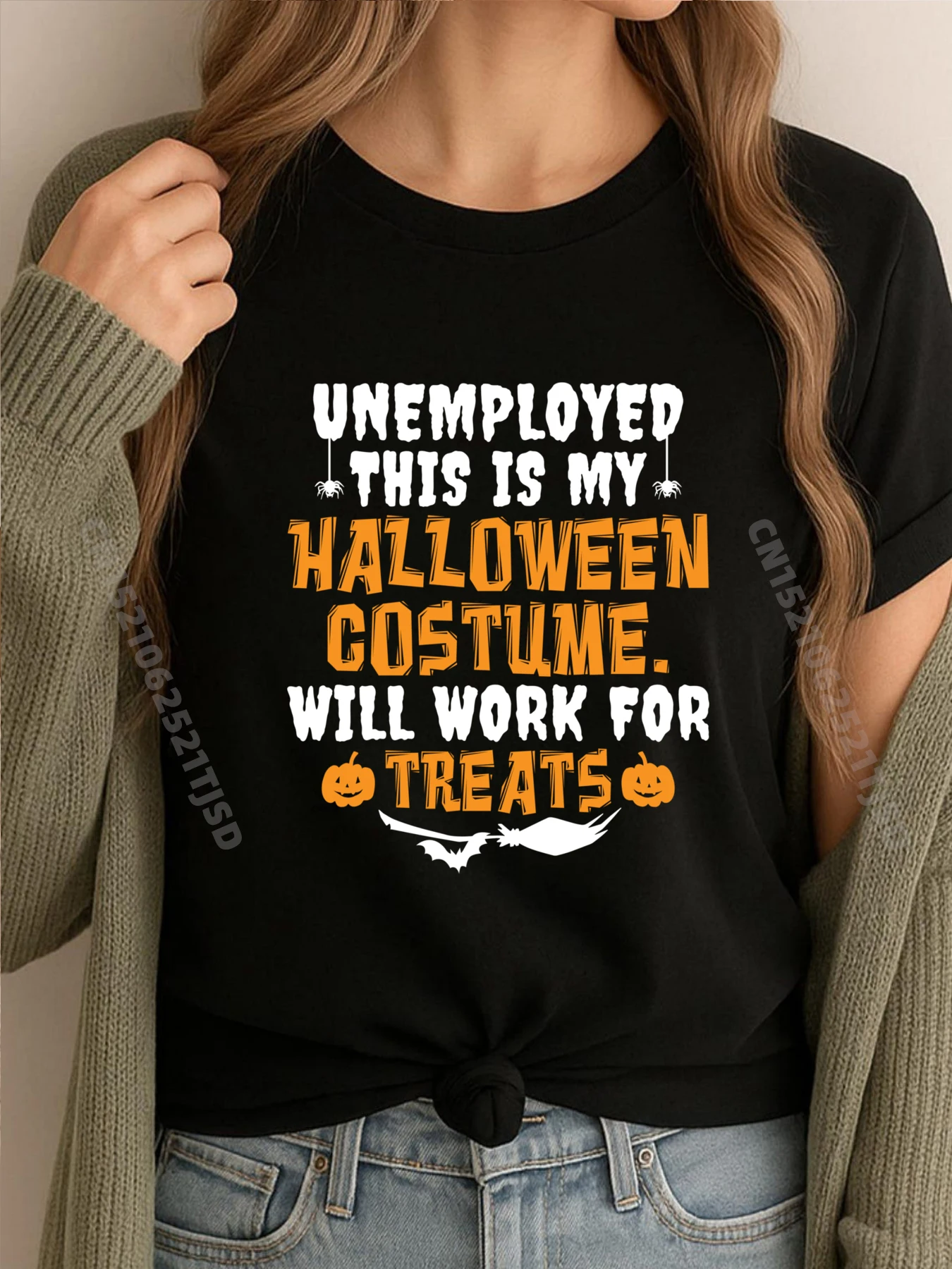 

Unemployed This Is My Halloween Костюм Хэллоуина Хэллоуин Юмор XS Графические футболки Мужская дизайнерская одежда Промытая футболка