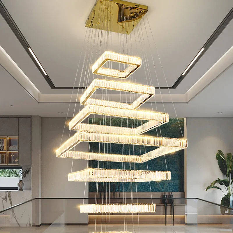 Modern Home Decoration Crystal Chandelier, Stair Pendant Lamp, Living Room Pendant Lights, Indoor Lighting