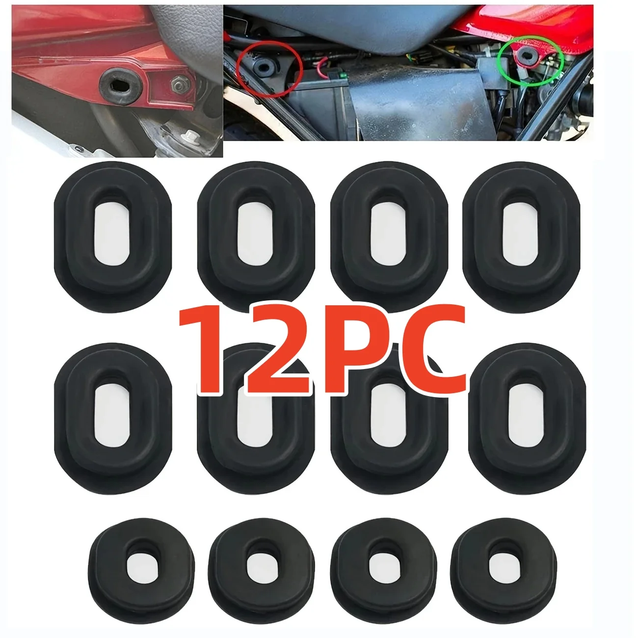 12PCS Motorcycle Accessories Equipments Parts For Honda Side Cover Panel Grommet - 83551-300-000 - CB100K CL100S CB125S XL100