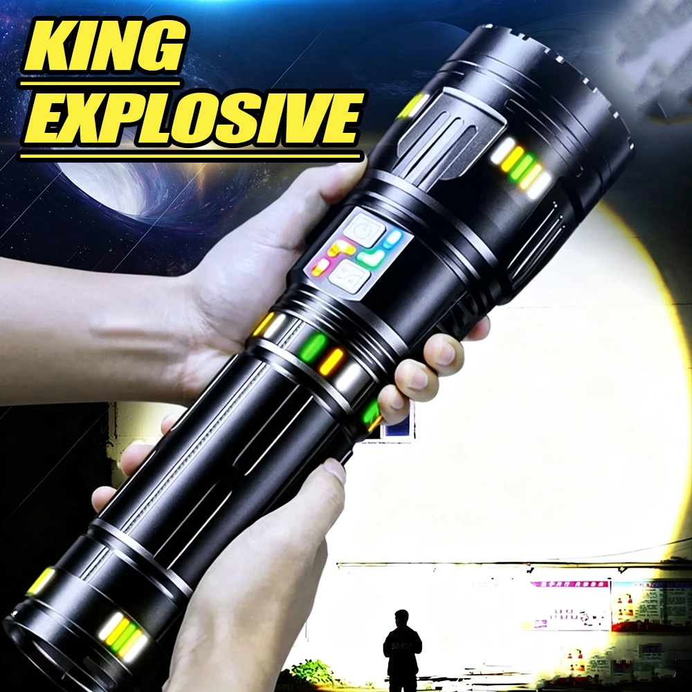 New Upgrade High Power Led Flashlights Super Bright Spotlight Tactical Flashlight Zoomable Outdoor Emergency Camping Torch