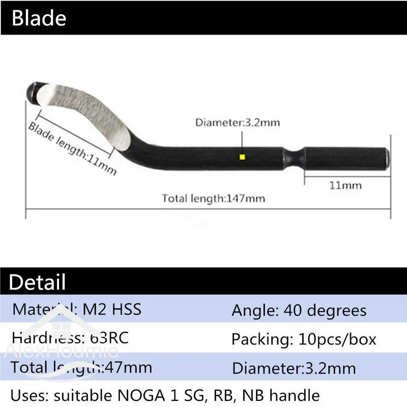 Burr Trimming Cutter Knife Scraper Deburring Tool Reamer Handle for Wood Plastic Aluminum Copper and Steel