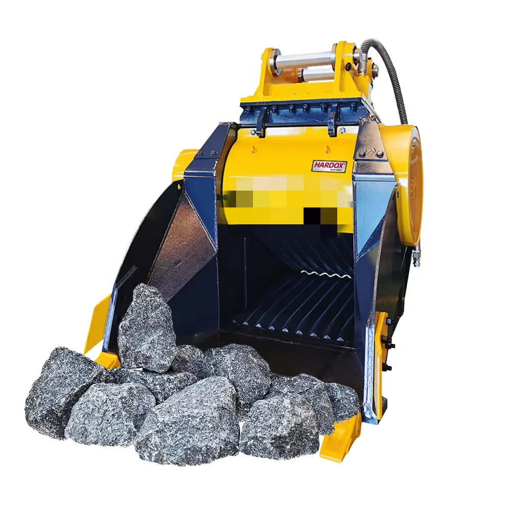 Excavator Crusher Bucket Hydraulic Rock Concrete Jaw Crushing Attachment Demolition Recycling Heavy Duty For 20-30T