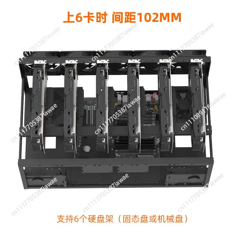 open supercomputer dual channel EATX main board 6 card 8 card dual power graphics card heightening rack E6K