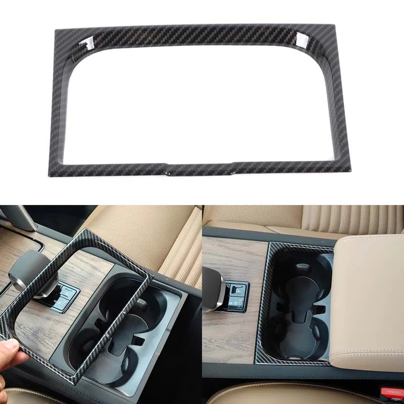 

For Land Rover Discovery Sport 2024-2025 Car Center Console Water Cup Decorative Frame ABS Carbon Fiber Car Modification Parts