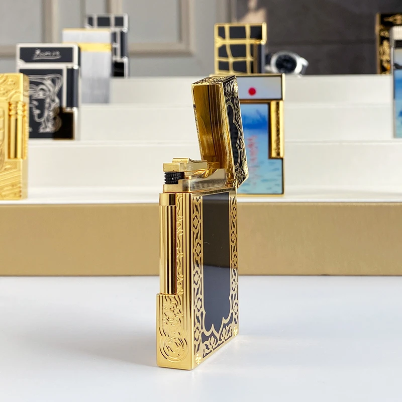 New commemorative edition luxury butane lighter single and double flame flat tone natural paint smoker L2 series 19021
