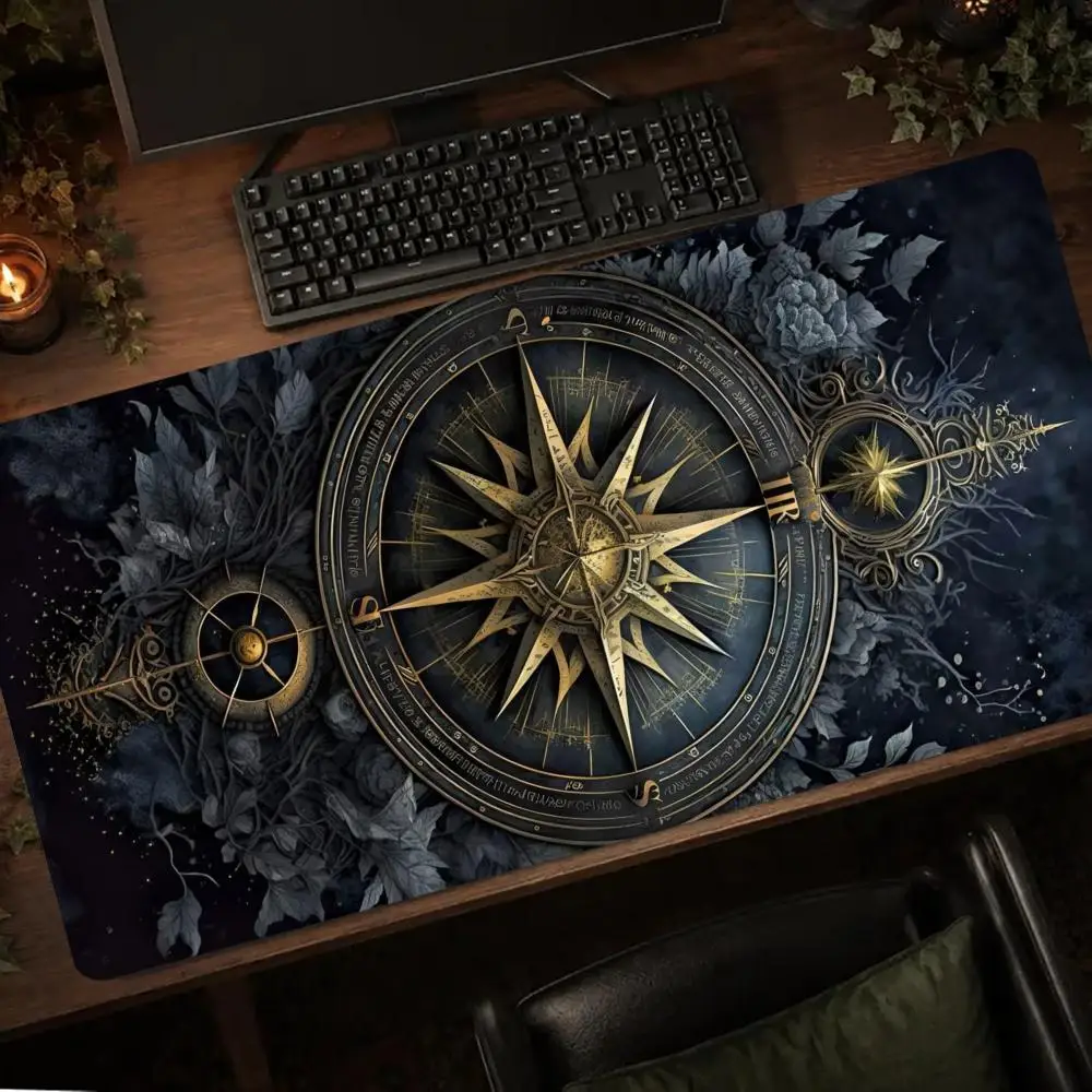 Vintage Compass Mouse Pads Gaming Mats Setup Carpet Desk Gadgets Playmat Rug Desk Mat Pc Accessories Gamer Setup Decoration