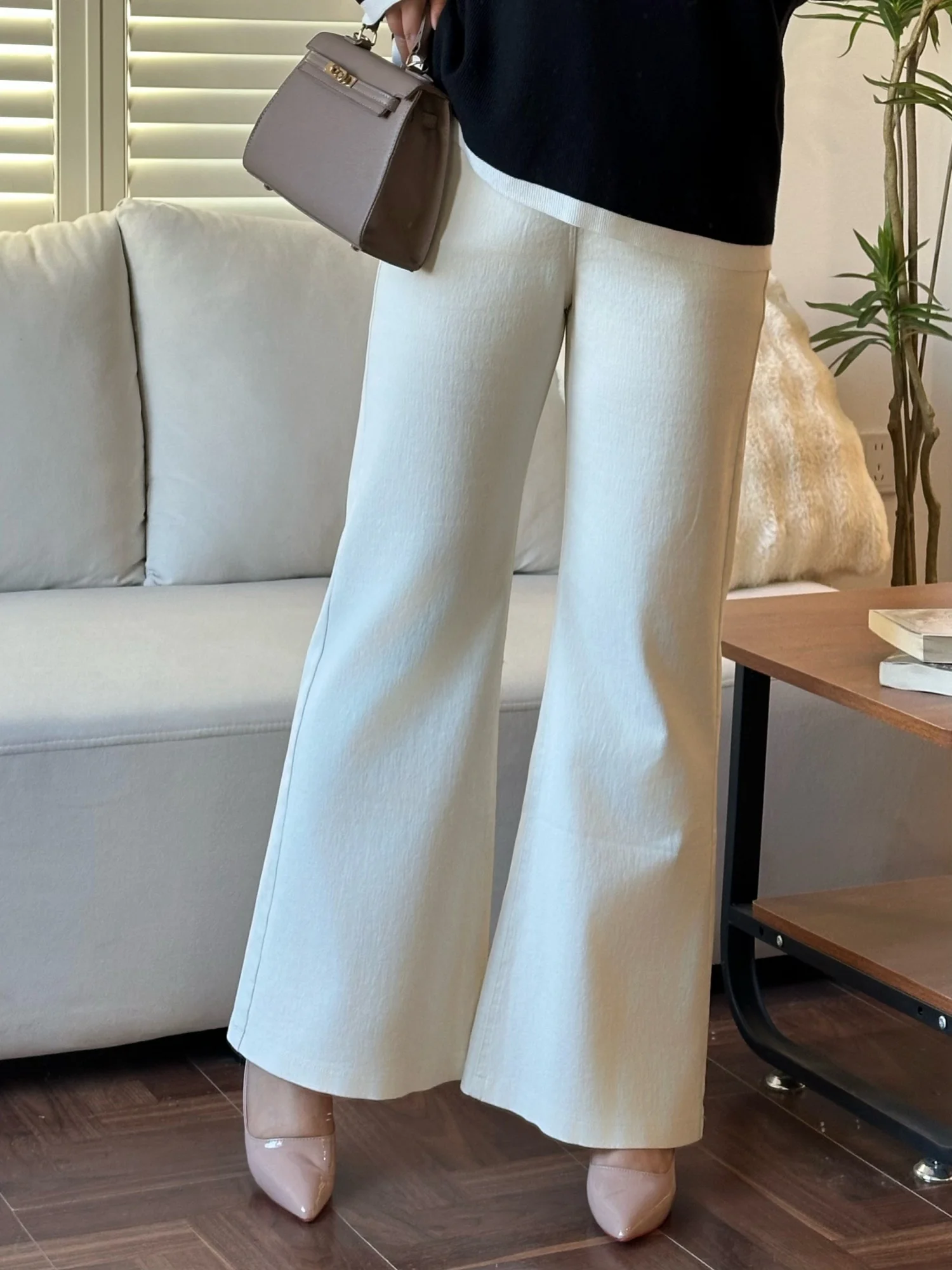 

High Waist Wide Leg Casual Pants Commute Style Flared Trousers for plus Size Women Spring New Arrival Casual Loose Fit