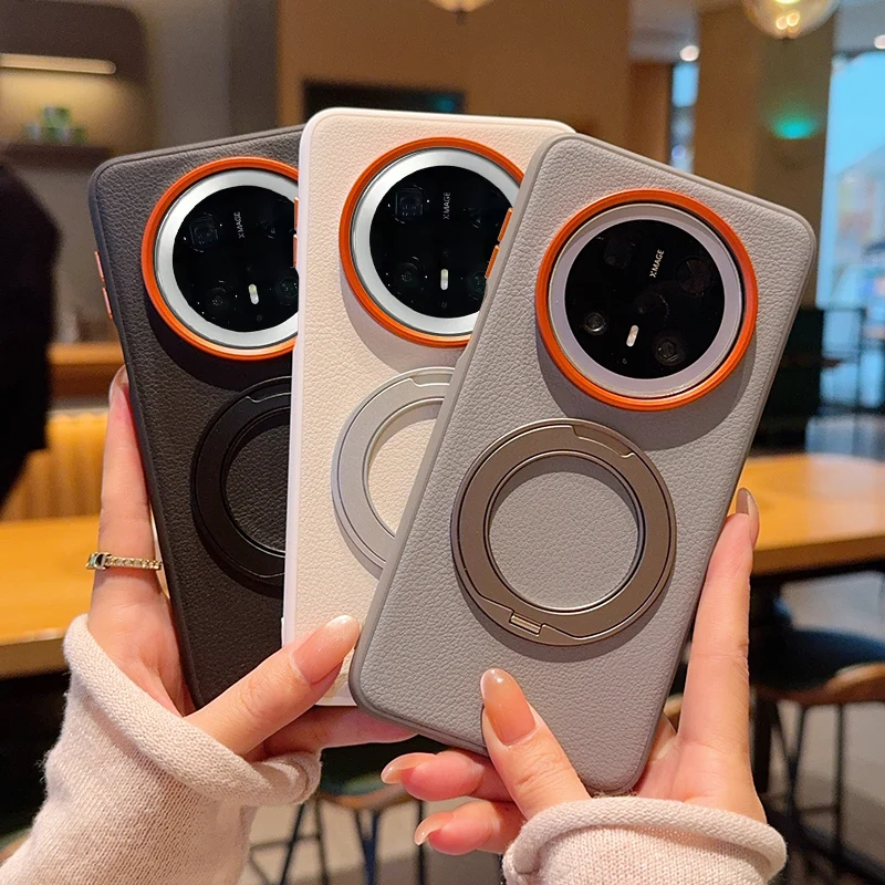 Para Huawei Mate 70 Pro soporte magnético Nylon tejido cuero mate agradable a la piel funda trasera Fundas Para Huawei Mate 80 Pro