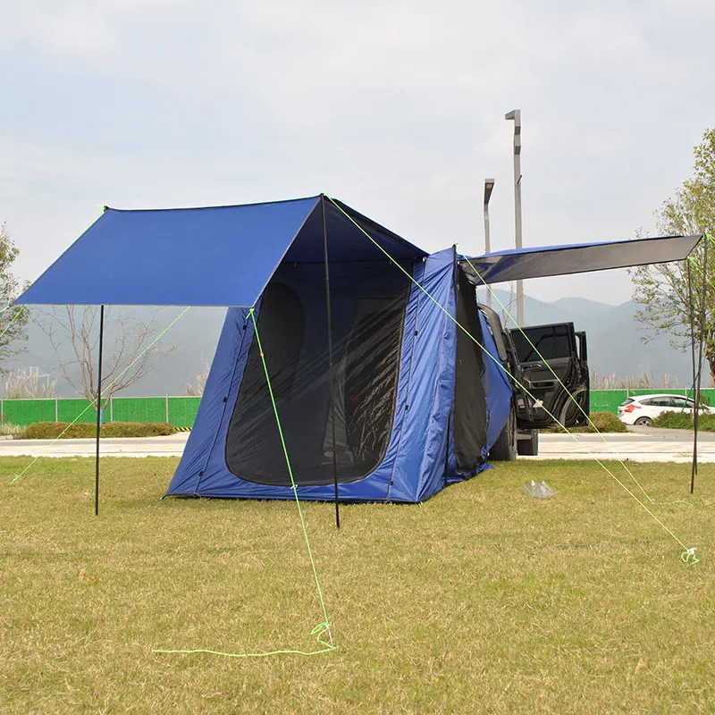 4 Person Rear Car Tents with Big Awnings&High Doors, SUV Camping Tent with Floor, Enough Headroom, Waterproof PU4000