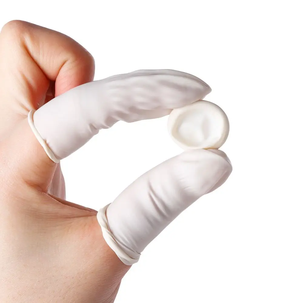 100PCS Non-slip Nail Art Tool Fingertip Protective Rubber Gloves Finger Cover Protector Gloves Finger Cots