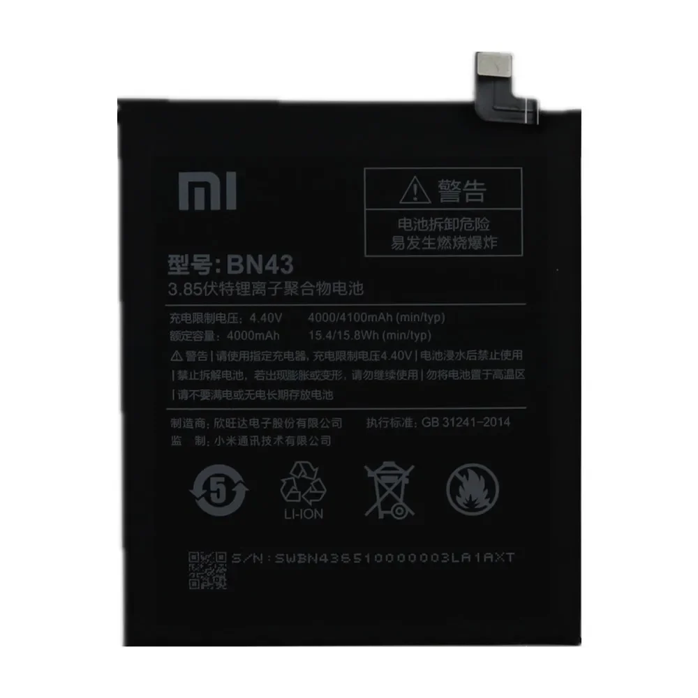 2024 Years Xiao mi Original BN43 Battery For Xiaomi Redmi Note 4 / Note 4X Note4 Note4X Global Snapdragon 625 4000mAh Battery