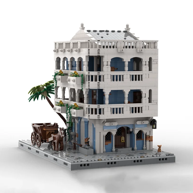 القراصنة القلعة نموذج Moc بناء الطوب وحدات القراصنة الفرنسية فندق البيت التكنولوجيا كتل عيد الميلاد لتقوم بها بنفسك لعبة هدية البناء #2