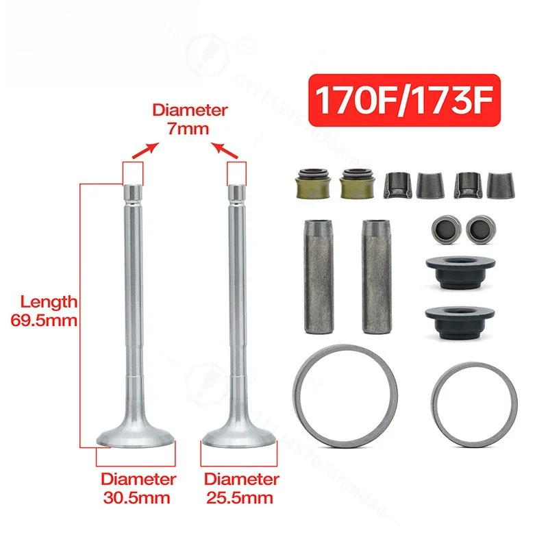 Valve Assembly Air Cooled Diesel Generator Tiller Replacement Parts Fit 170F 173F 178F 186F 188F 192F Engine Repair Accessories