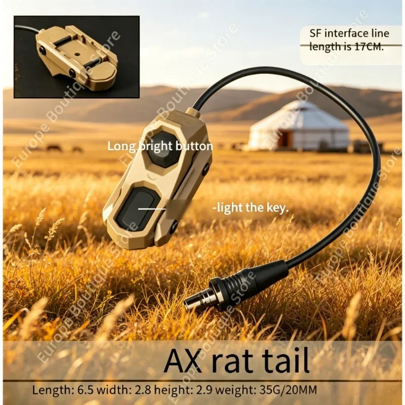Picatinny Rail Remote Switch For OGL PEQ-15 2.5mm SF Plug Dual/Triple M600 M300 Flashlight Toy Accessory