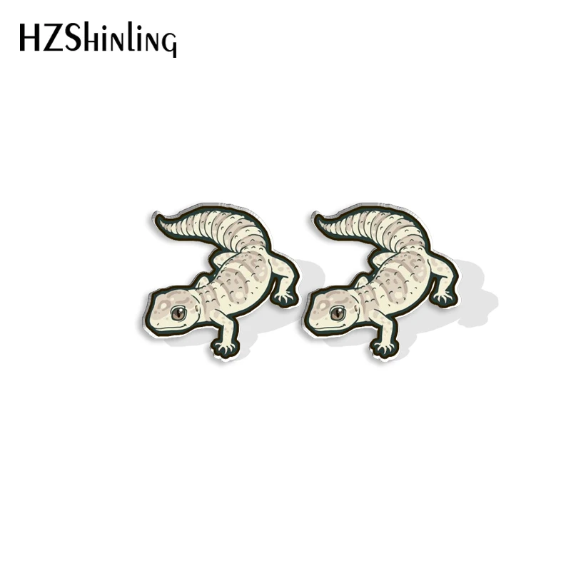 2023 New Leopard Gecko Stud Earring Reptile Acrylic Resin Earrings Epoxy Handmade Jewelry Gifts Friends