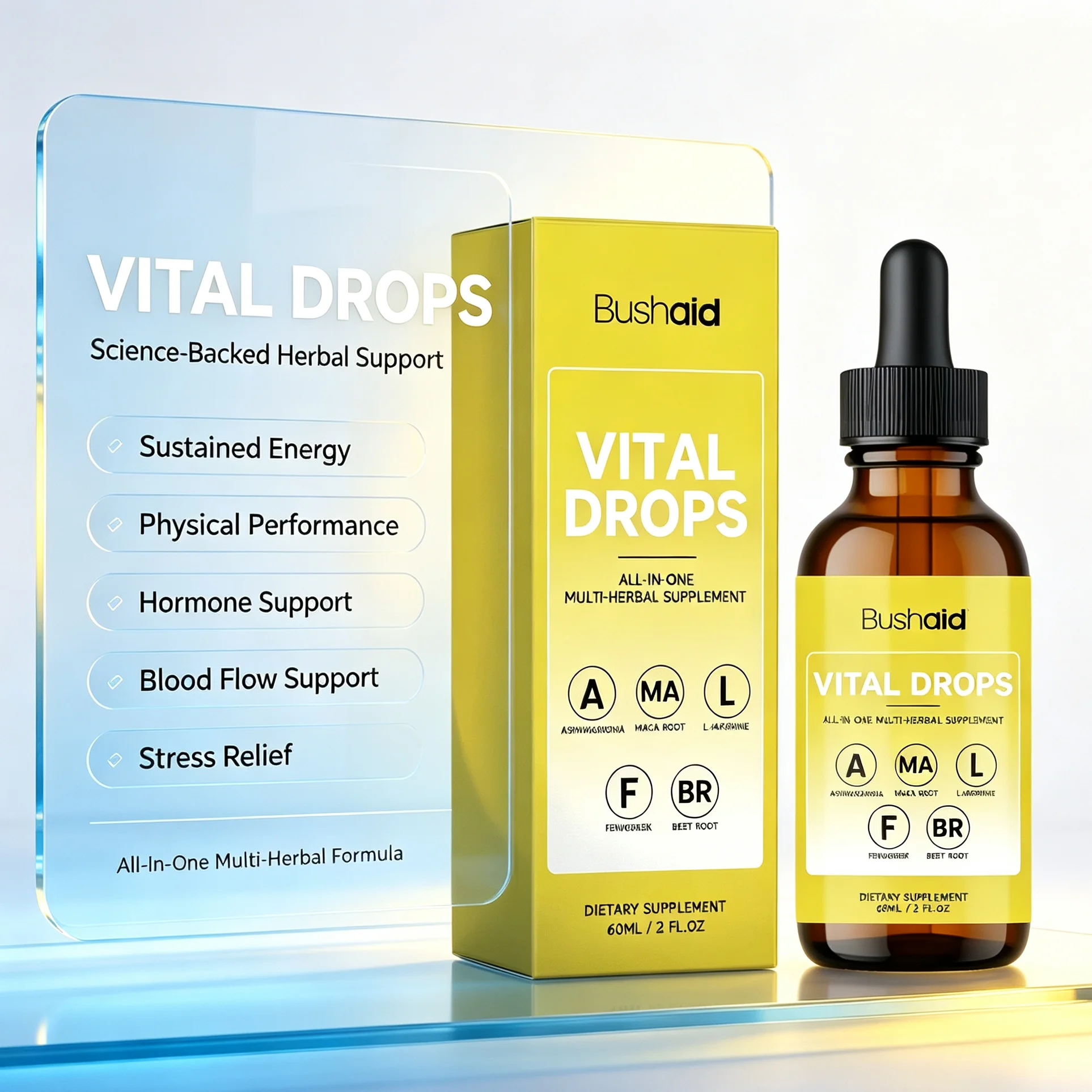 Natural Extract Vitality Drops Men Hormone Balance Support Supplement Boost Vitality Improve Mood & Daily Physical Energy