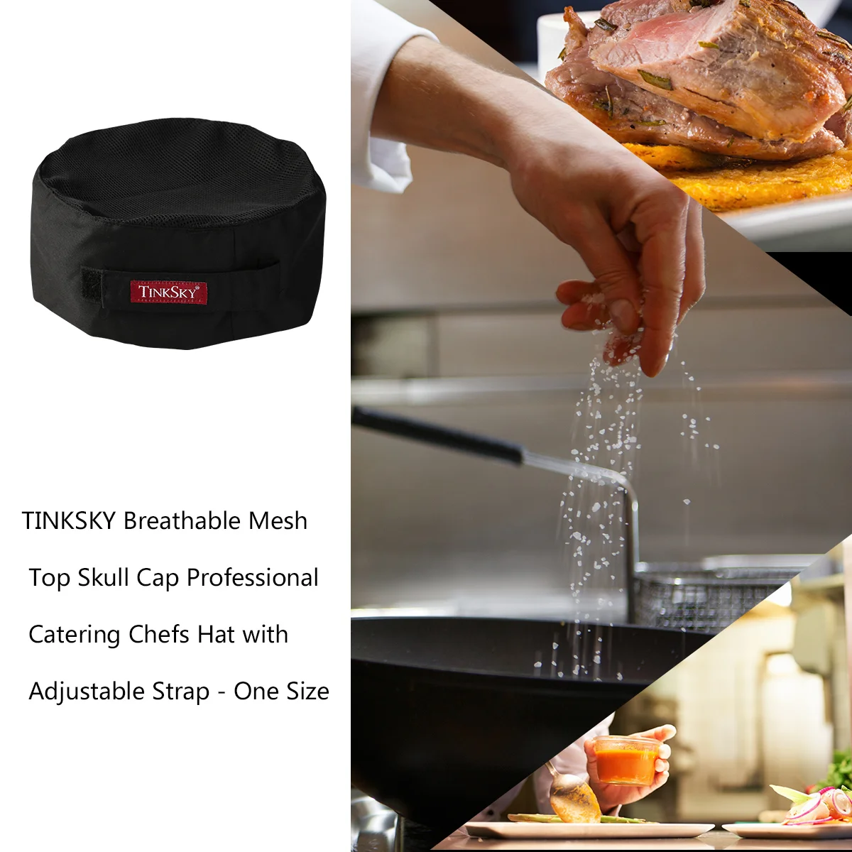 

Breathable Mesh Top Skull Cap Cooking Adjustable Chef Hat Men Kitchen Baker Elastic Hat Catering Cooking Cap Hats Working Cap