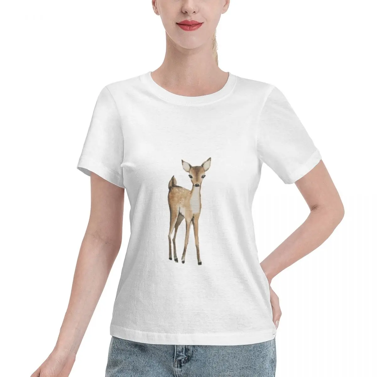 Wardrobe Essential Petit Deer Women's T-shirt Sports Fitness Summer Women Top