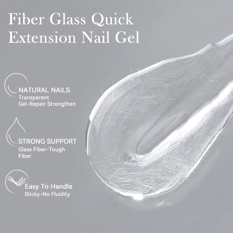 LILYCUTE 1/2PCS Fiber Glass Nail Extension Gel Clear Reinforcement Quick Builder UV LED Gel Repair Cracked Broken Nails Manicure