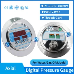 0-8700 psi Digital Electric Contact Pressure Gauge G 1/4 Male Oil Gas Water Pressure Controller Digital Axial Pressure Manometer