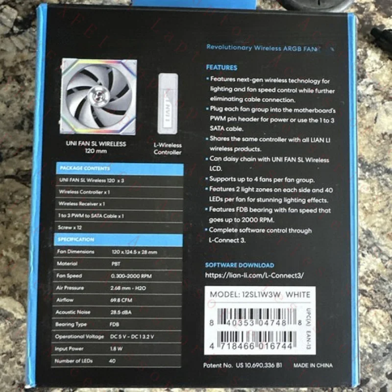 F for Lian Li UNI FAN SL Wireless 120 Triple Pack White 12SL1W3W WITH CONTROLLER