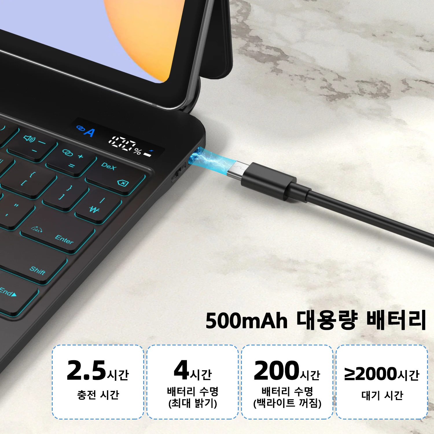 GOOJODOQ Teclado Mágico Para Samsung Galaxy Tab S6 lite 10.4 polegadas Suporte Cantilever Flutuante Magnético Display de Nível de Bateria