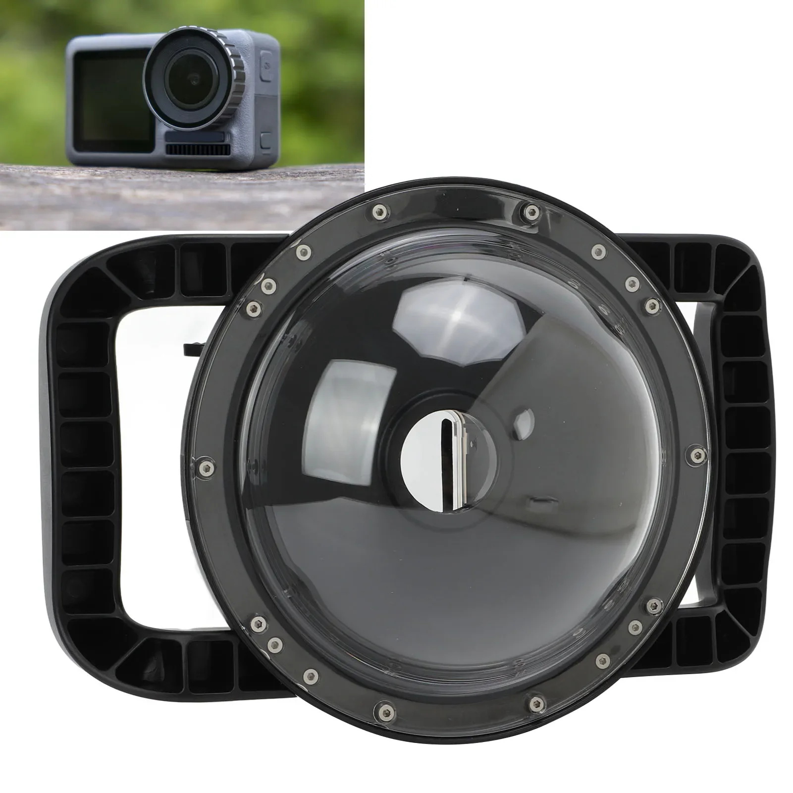 Action Camera Diving Dome Port Waterproof Cover Underwater Photographic Videos Shooting for DJI OSMO Action 1 Cameras Hard Case