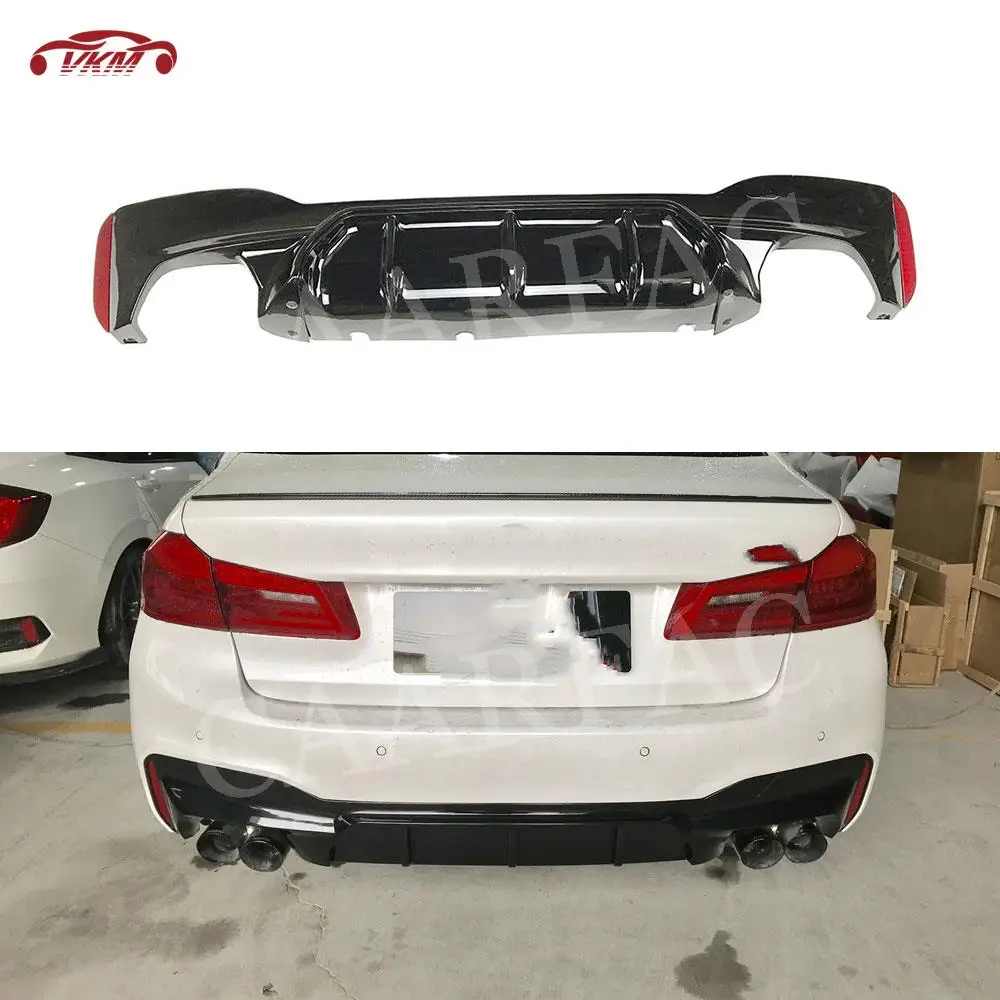 

Carbon fiber Car Accessorise Rear Bumper Lip Spoiler Diffuser for BMW 5 Series G38 M Tech Sport 2017-2021 ABS gloss Black