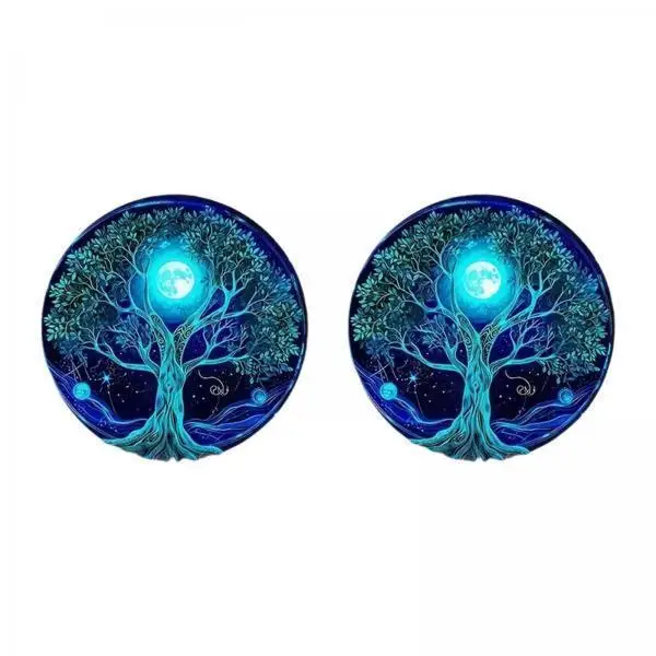 6x2 Pieces Generic Car Coasters for Cup Holders Decorative Interior Decoration Blue