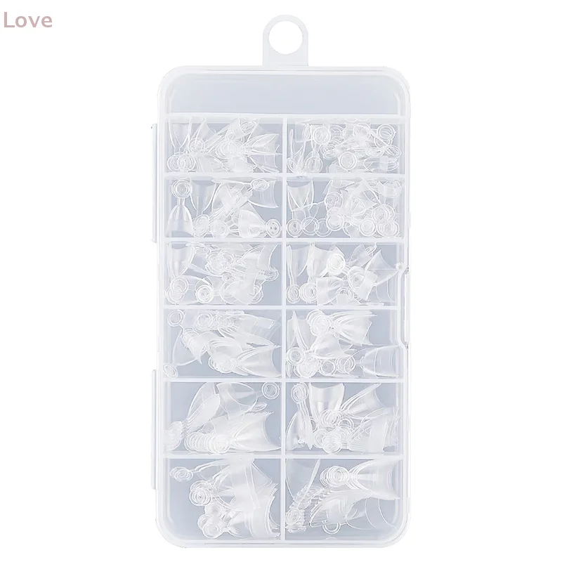 [L & P] 240 قطعة/صندوق الأظافر وهمية شبه ماتي الفرنسية اللوز الاكريليك قطرة الماء اللوز أظافر صناعية نصائح لتمديد تلميح مانيكير أداة