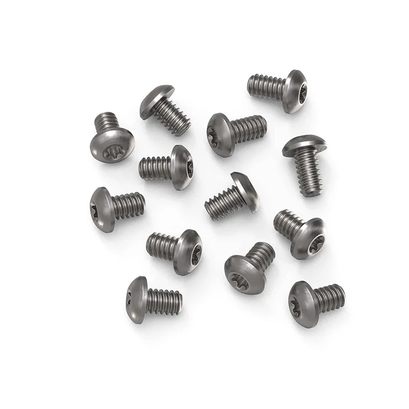 10pcs/lot Titanium Alloy Material US 5-40 Thread T10 Torx Round Head Knife Handle Screws Nails Spindle Rivets DIY Making Parts