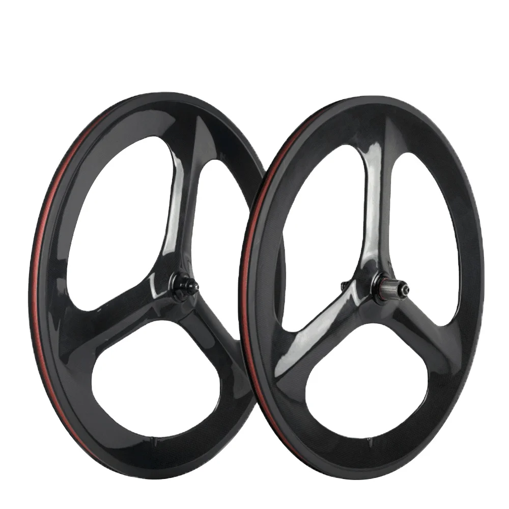 

Tri Spoke Carbon Wheels 700C Road Bike Clincher Wheels Carbon Wheelset for Road Bike Wheel