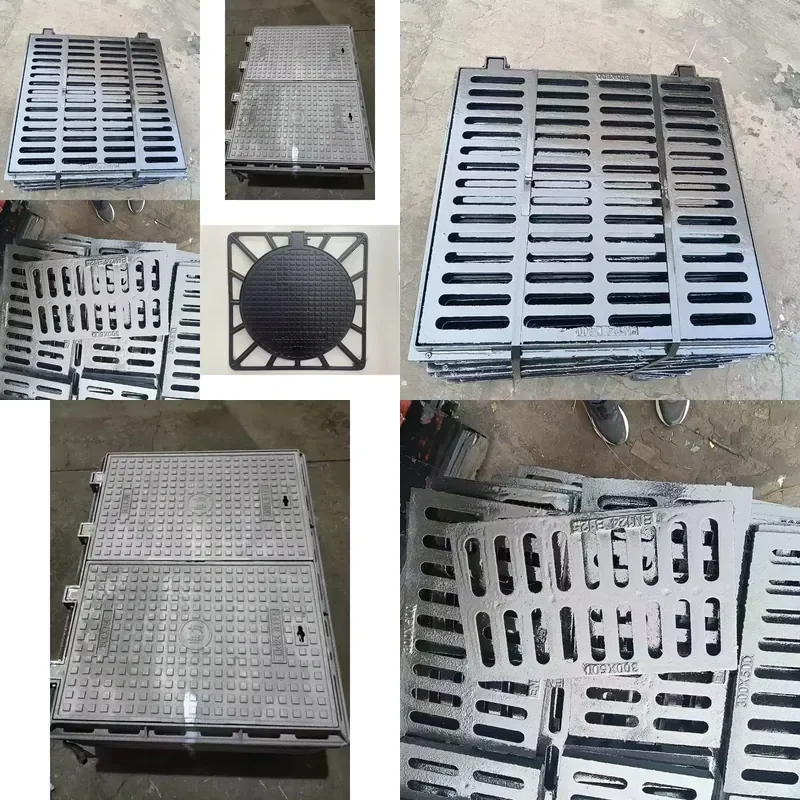 for Heavy Ductile Iron Manhole Cover EN124 F900 D400 High Strength Coating Surface Square Round Sewer Cover