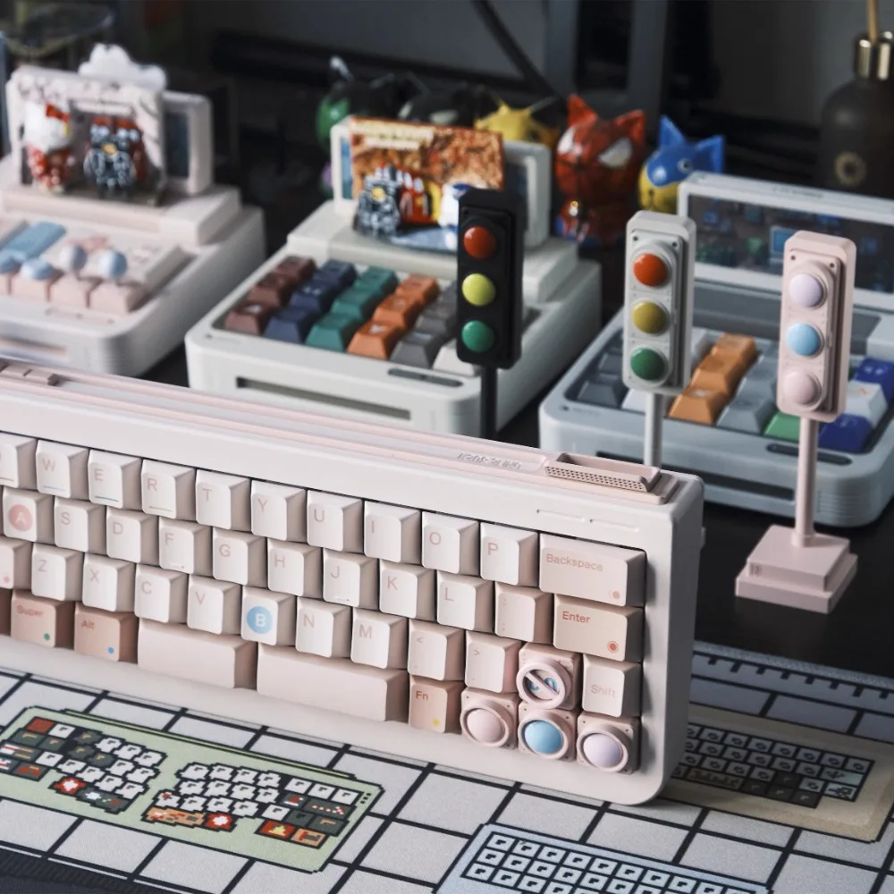 Verkehrslichter Thema Metall Tastenkappen Custom Retro Pink Cherry R4 ESC 1U Tastenkappen für mechanische Tastatur Spielzubehör Geschenk