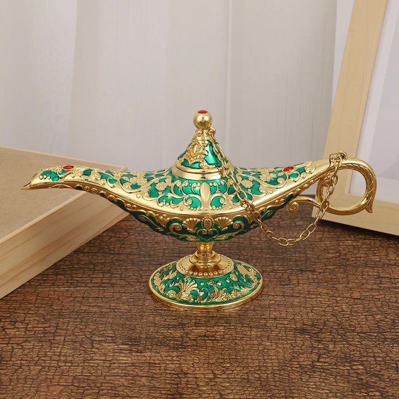 Aladdin Magic Lamp Medium Creative Ornament Wishing Magic Lamp Metal Home Decoration housewarming Gift