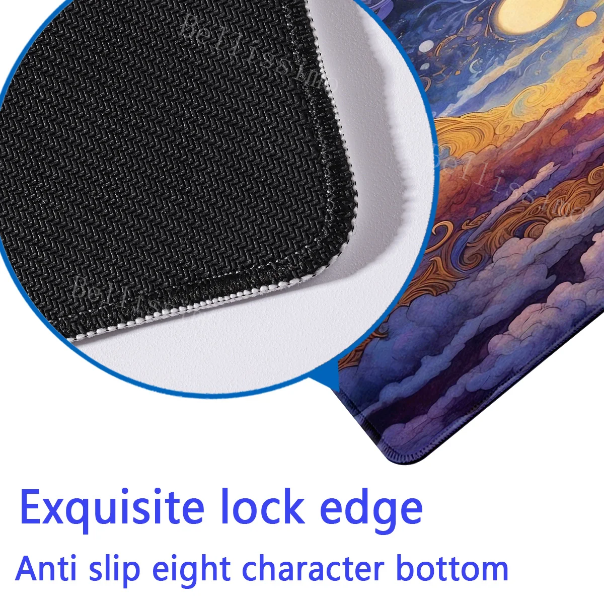 Moon and Sea Mouse Pad Gamer Starry Night Mousepad XXL คีย์บอร์ดยางธรรมชาติพรมนุ่มโต๊ะคอมพิวเตอร์โต๊ะ